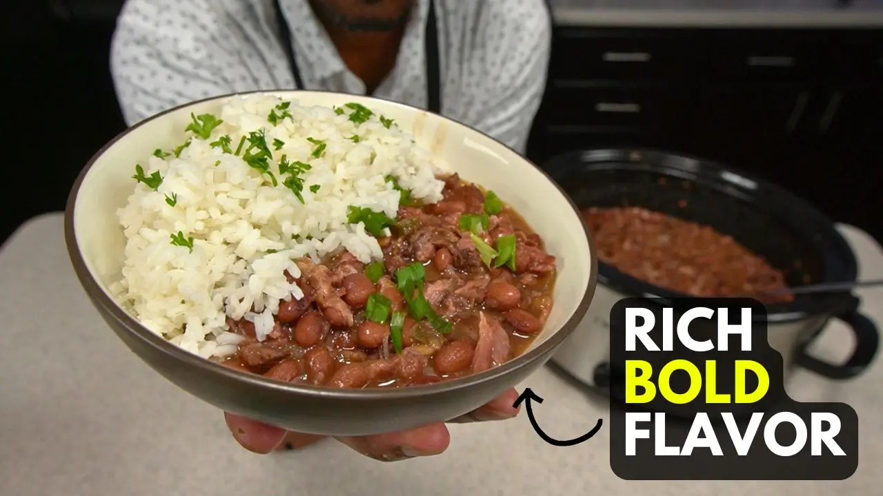 Slow Cooker Red Beans and Rice with Smoked Neck Bones
